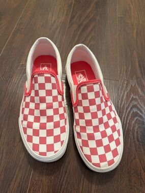 Vans Pink/White Checkerboard Slip-On